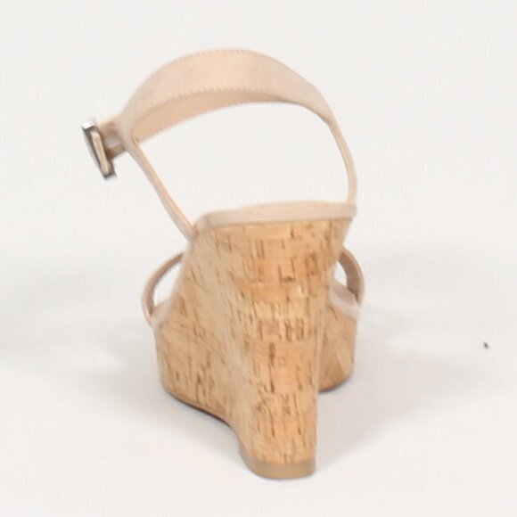 CHARLES David Amputee Cork Wedge Peep Toe New Left Single Shoe High Heel Suede - Picture 4 of 5